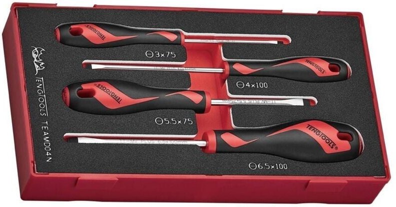 Teng Tools Teamd04n Schnellkopf-Schraubendrehersatz, 4-Teilig - L-285450102