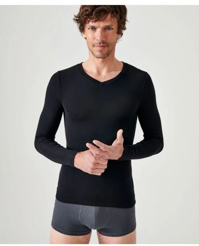 Thumbnail - T-Shirt damart Langarm - Wärme 3 - Schwarz - T.2XL - 38986