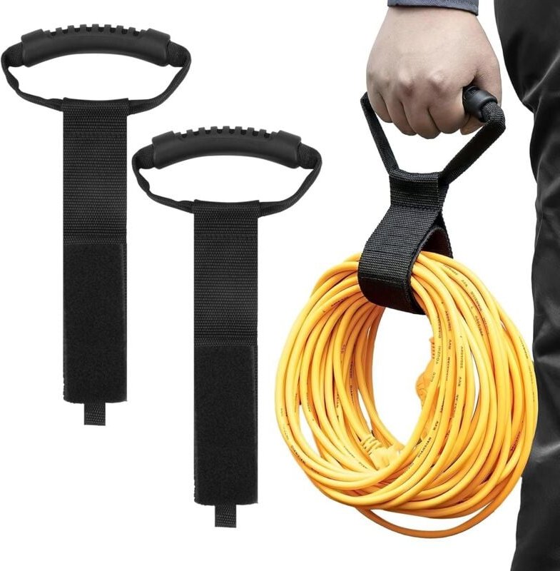 Jalleria - 2-teiliger Organizer für Verlängerungskabel und Schläuche mit 55 cm langem, robustem Gurt, Tragegriff und Wan...