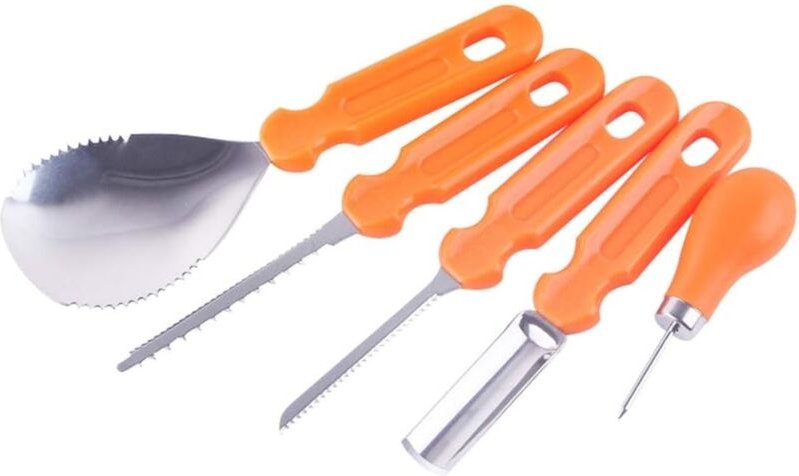 Ersandy - Halloween-Kürbisschnitzwerkzeuge, 5er-Set, wiederverwendbare Kürbisschnitzwerkzeuge in Premiumqualität, robust...