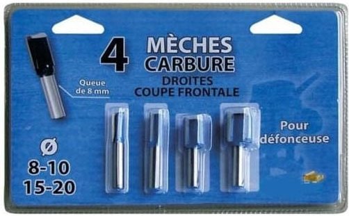 Satz von 4 geraden LEMAN-Bohrern, Karbidschaft 8 mm - 428.700.04