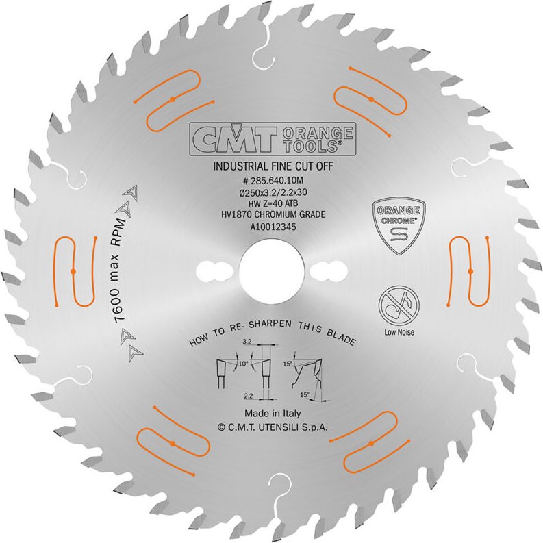 285.64-65 Industrielle Geräuschgedämpfte Kreissägeblätter Aus Chrom