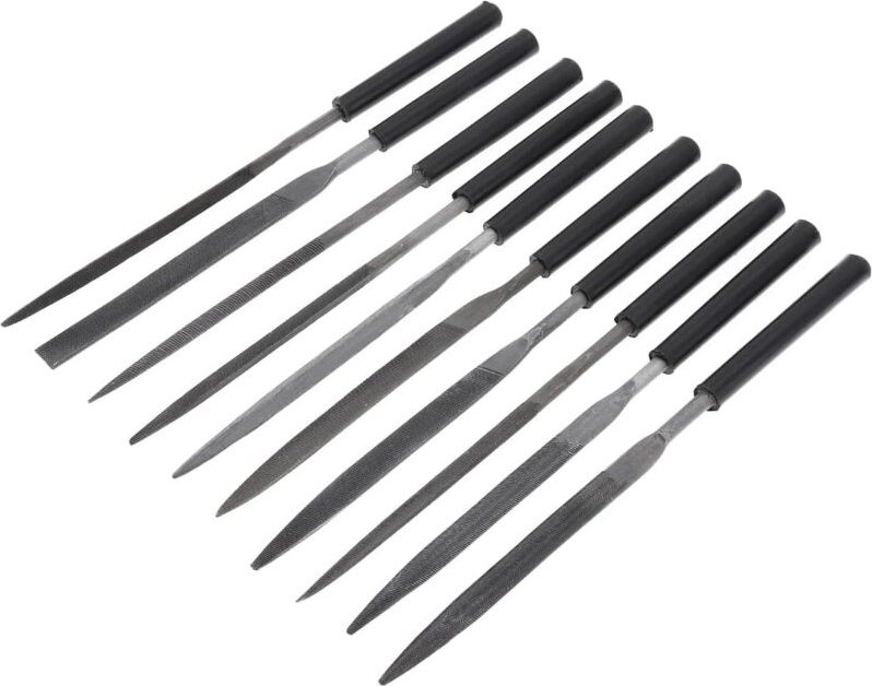Csparkv - 10-teiliges Nadelfeilen-Set aus gehärtetem legiertem Stahl – Mini-Schmuckfeile – inklusive halbrunder, flacher...