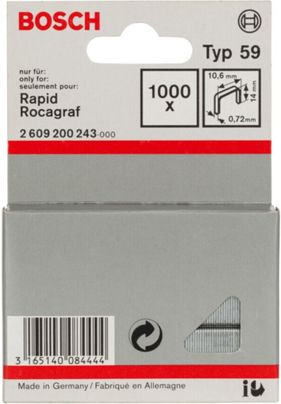 Bosch Feindrahtklammer Typ 59 10,6 x 0,72 x 14 mm
