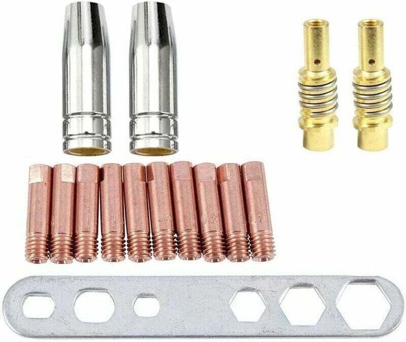 15-teiliges Schweißbrenner-Verbrauchsmaterial passend für MB15AK/MIG/MAG-Schweißdüsenspitze, konische Gasdüse, leitfähig...