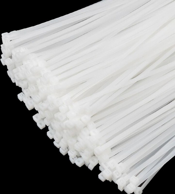 1000 Stück professionelle Kabelbinder, weiß, 300 mm x 4,8 mm, selbstsichernd, UV-beständig, ideal für den Innen- und Auß...