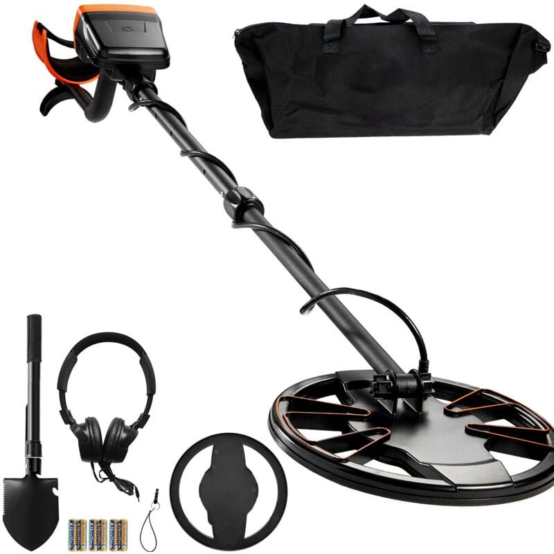 Mophorn - Metalldetektor, 10" wasserdichte Suchspule, LCD-Display, 7 Modi, verstellbarer 41"-52" Aluminiumstiel, hochprä...