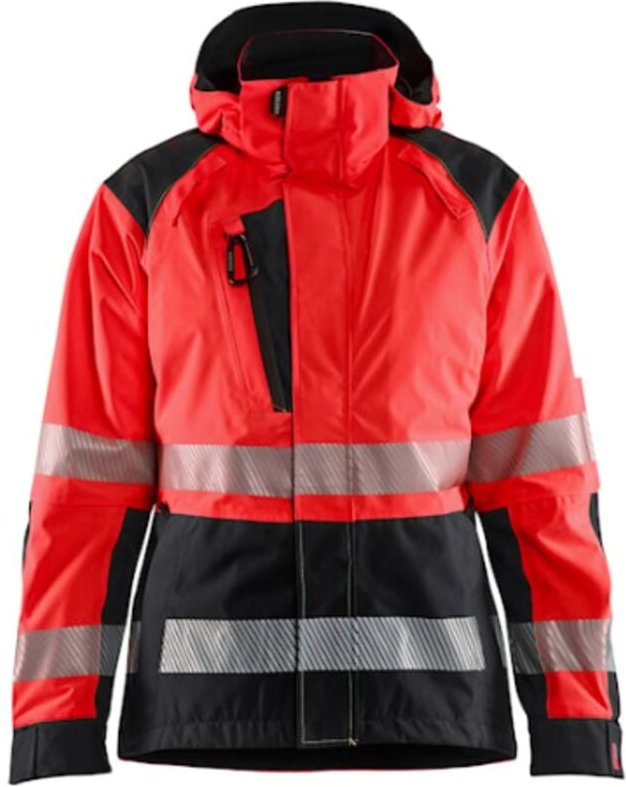 Thumbnail - Hochsichtbare Arbeitshardshell-Jacke für Damen 4436 - Rot/Schwarz M