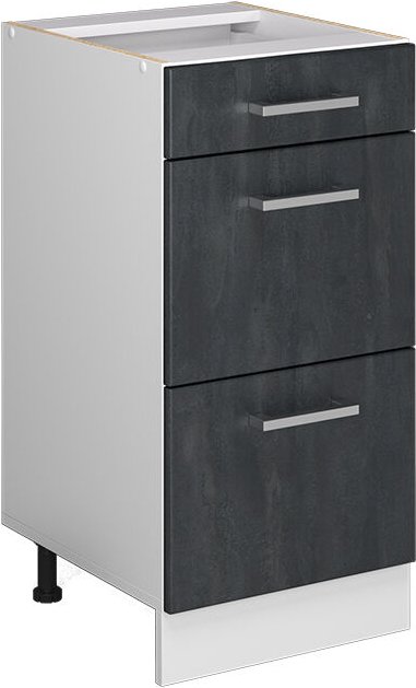 Küchenunterschrank R-Line, Schwarz Beton, 40 cm ohne Arbeitsplatte Vicco