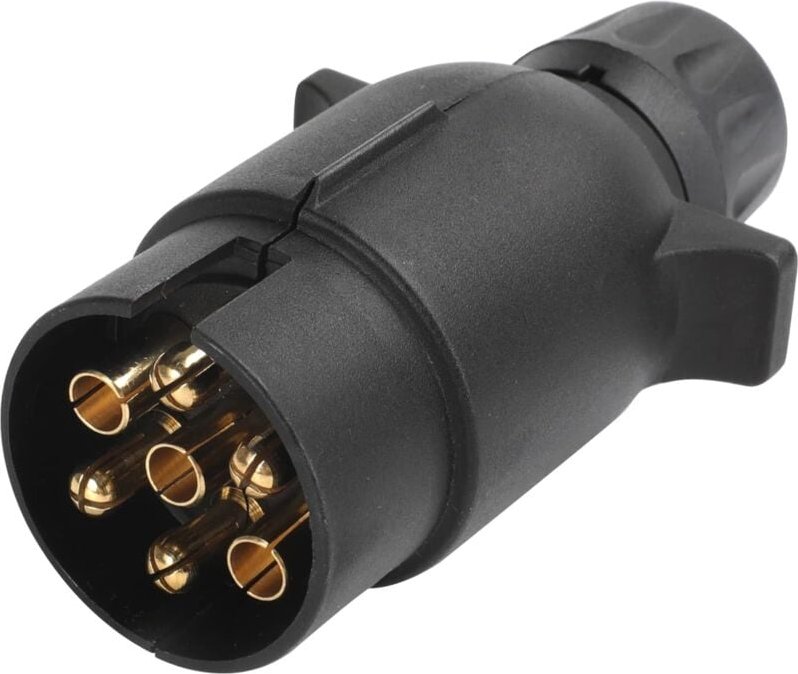 Anhängersteckdose, 7-polig, männlich, kurz, kompakter Stecker, Auto-Anhängerkupplungsadapter, 7-poliger Stecker für Auto...