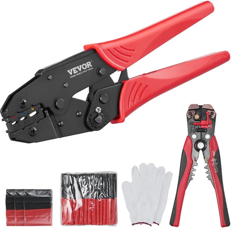 Mophorn - vevor Ratsche Krimperzange Crimpzange Kabelschuhzange 0,5–6 mm², Wärmeschrumpfanschluss Crimpzange zum Kabelcr...