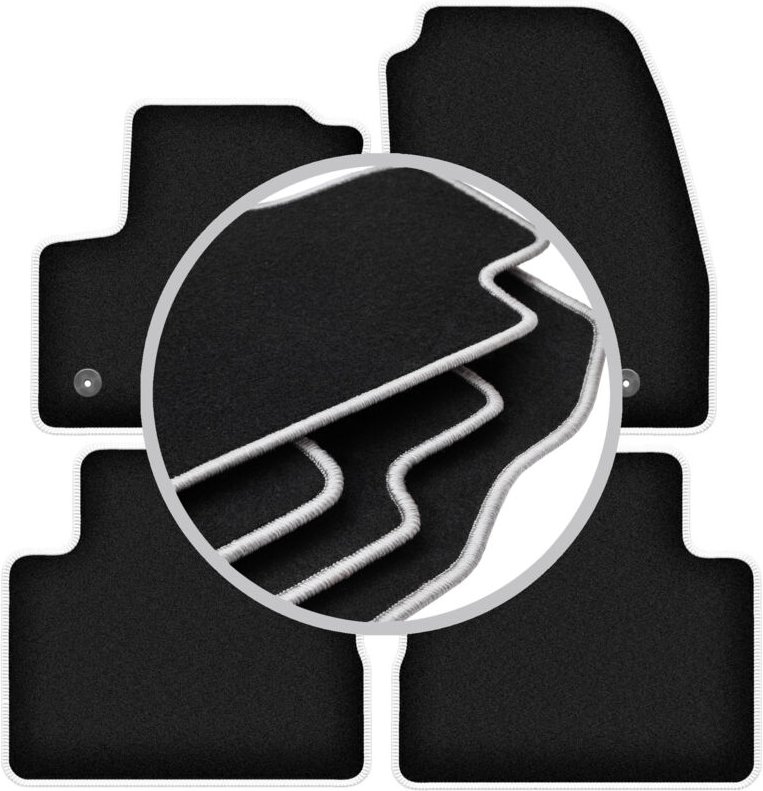 CARLUX-SILVER Autofußmatten für: Ford C-MAX MK2 Minivan (2015-2019)