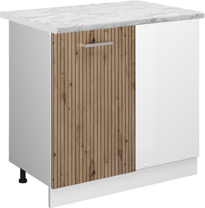 Vicco - Eckunterschrank R-Line, Artisan-Eiche, 86 cm, ap Marmor