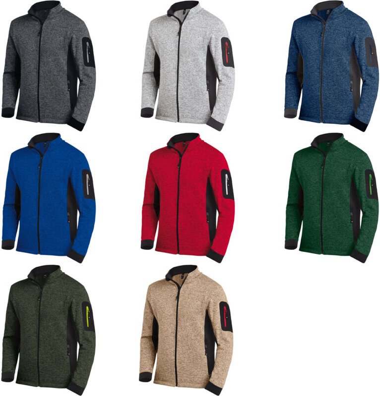 Strick-Fleece-Jacke christoph, grau-schwarz, Gr.2XL