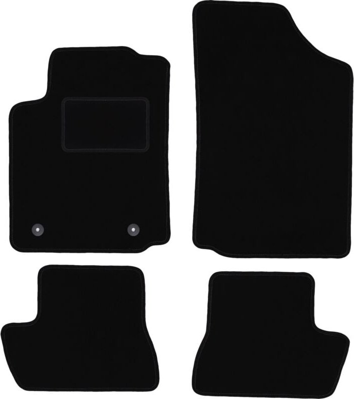Schwarze Veloursmatten für: Citroen C2 Fließheck (2003-2009)