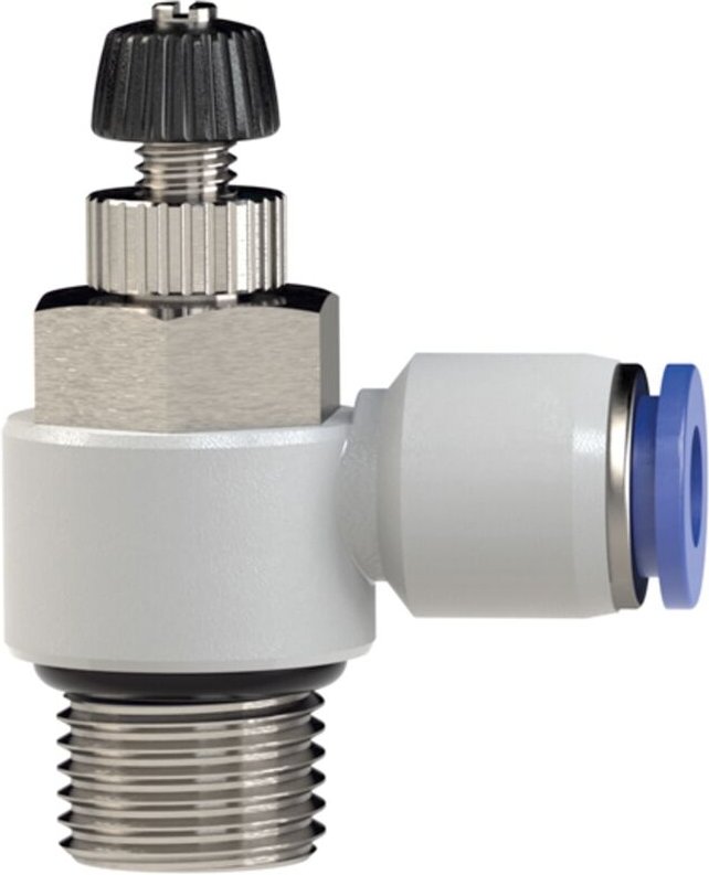 Riegler Drosselrückschlagventil »Blaue Serie«, Zuluftdros., G 1/2 a. Ø8mm