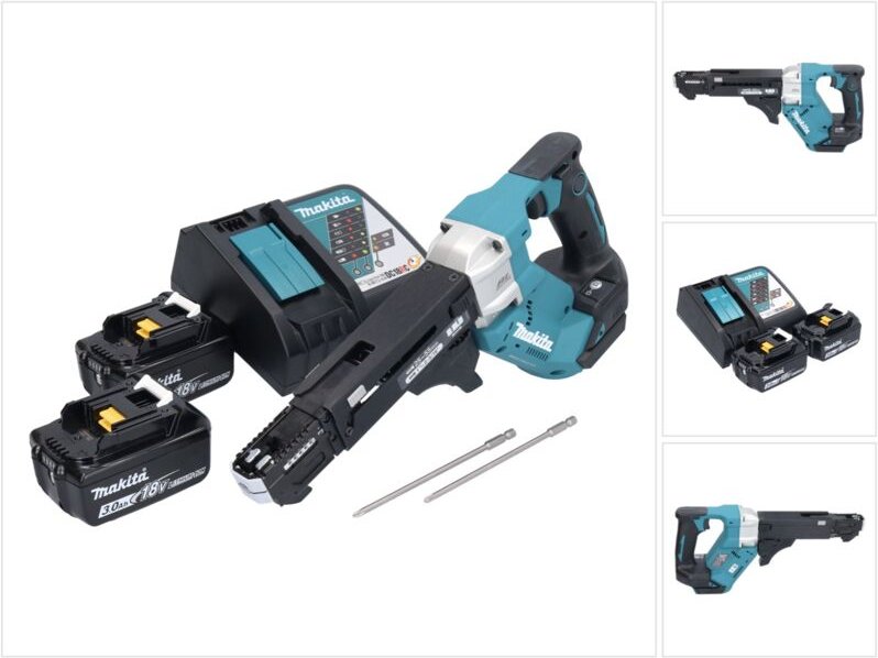 Dfr 551 rf Akku Magazinschrauber 18 v 25 - 55 mm Brushless + 2x Akku 3,0 Ah + Ladegerät - Makita
