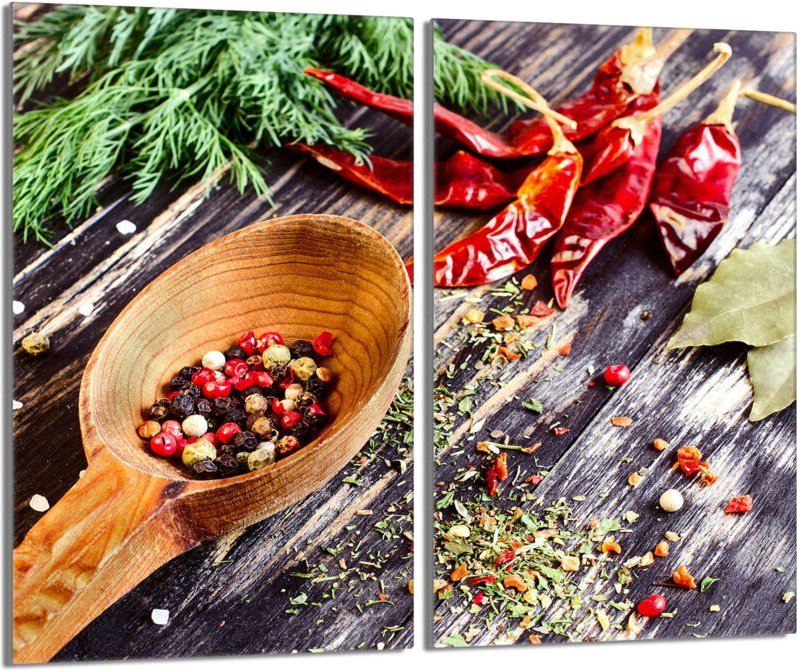 Glasschutzplatte für den Herd 2x30x52 Gewürze