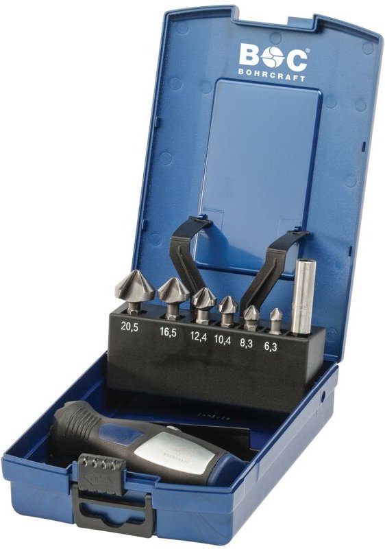 HSS Sechskant-Senker-Satz. 1/4", ABS Box KSB6-K // 6.3-20.5 / 8Stk. Bohrcraft 17051330006