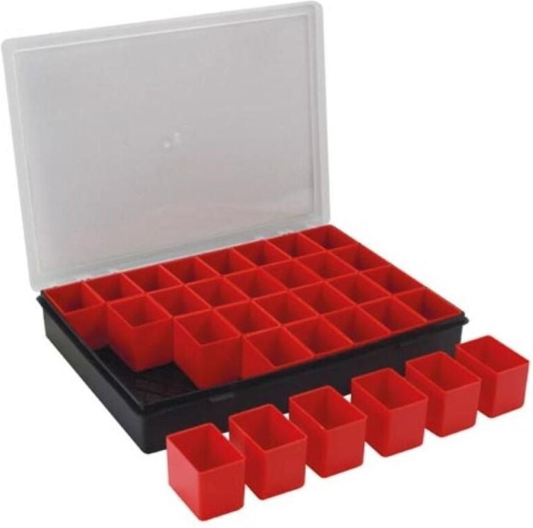 - Sortimentskasten - 330 x 247 x 54 mm - 32 Herausnehmbare Fächer - 4,4 L