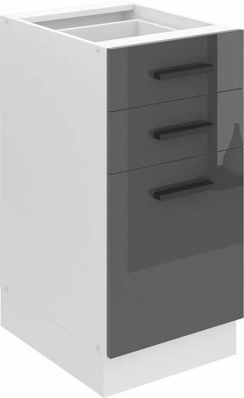 Unterschrank Küche Küchenunterschrank 40 cm Breite Küchenschränke ohne Arbeitsplatte Küchenschrank mit Schubladen Silber...