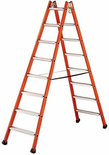 Tubesca Comabi - Doppelleiter 2 x 8 Sprossen - Maxi Arbeitshöhe 3.44 m - 4255008