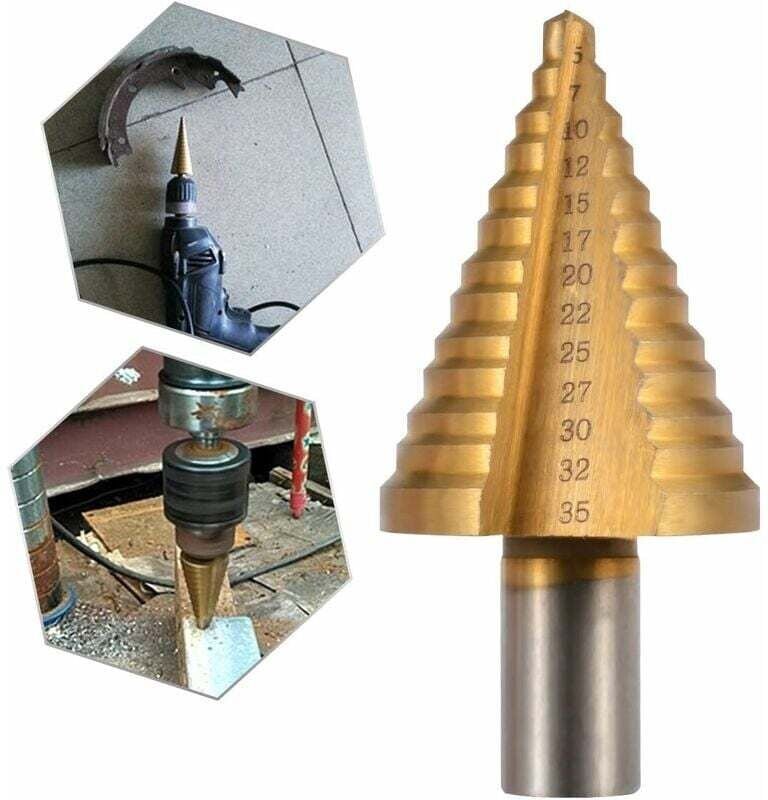 Ahlsen - Hochgeschwindigkeitsstahl-Stufenbohrer, Titan-Rundschaft-Kegelbohrer