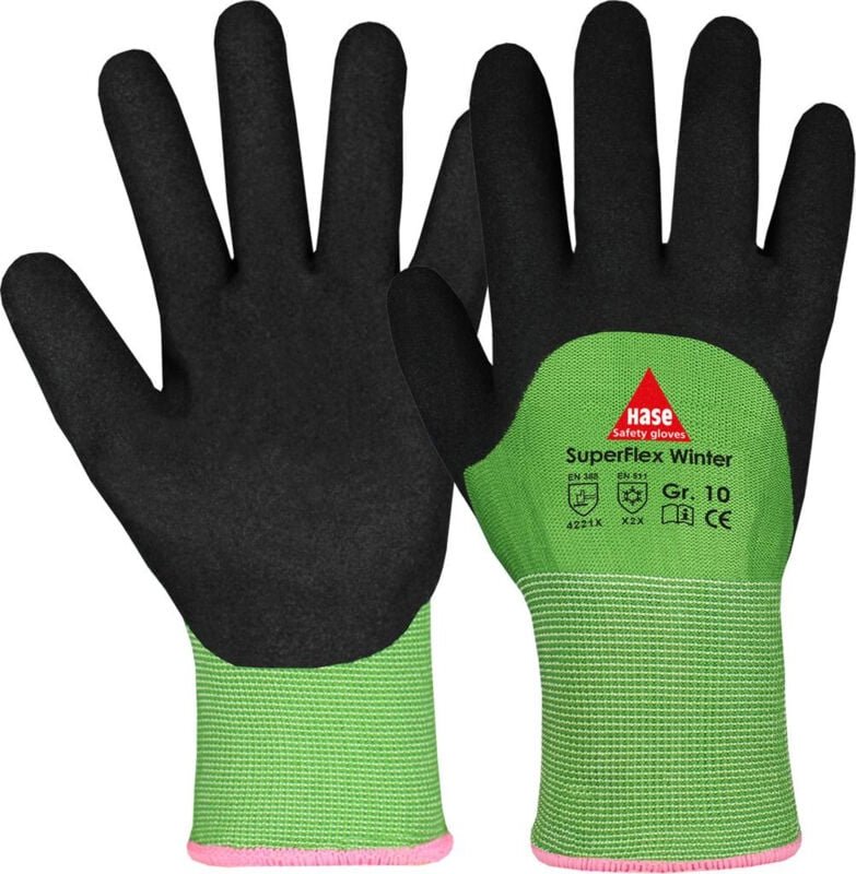Thumbnail - 10 Paar Hase® Superflex winter Winterhandschuhe grün/schwarz 7