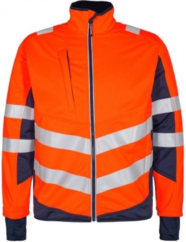 ENGEL Warnschutz Softshell Jacke Safety 1158-237-10165 Gr. L orange/blue ink