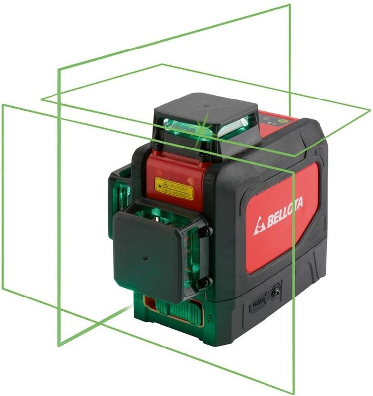 Bellota - Kreuzlinienlaser 30m 3 Achs, grün, Koffer und Halter