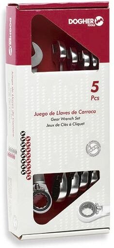Dogher - Kasten mit 5 Ringschlüsseln Umschaltknarre 457-035