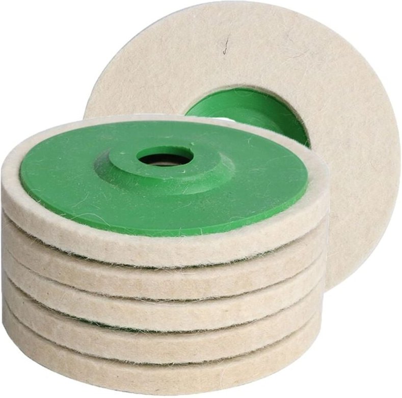 6er-Pack Polierscheiben aus Wollfilz, 100 mm x 16 mm, für Winkelschleifer