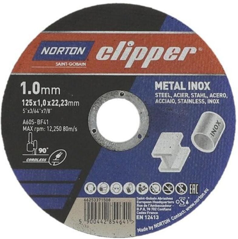 FP - Trennscheibe D125x1,0mm Typ 41 Metall-Inox Metall-Inox 12250 min-1 Bohrung 22,23 mm