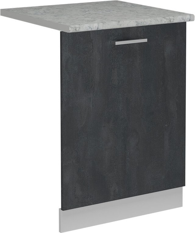 Vicco - Geschirrspülblende R-Line, Schwarz Beton, 60 cm , ap Marmor