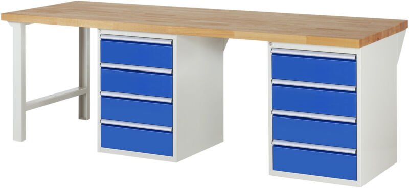 Werkbank 7509A8, B2500xT900xH890mm, 8x Schublade-TA - RAU