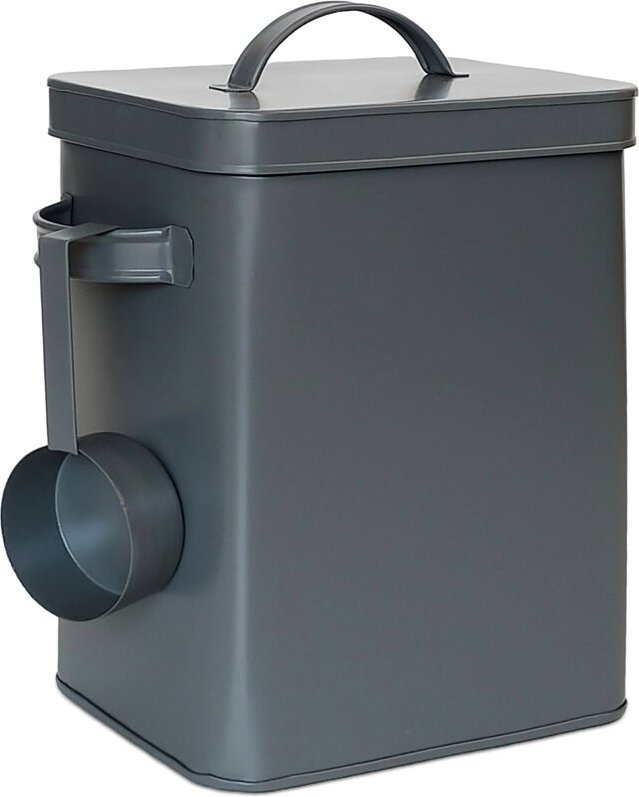 Thumbnail - Relaxdays Metallbox, 6,5 L Aufbewahrungsbox mit Dosierhilfe, Tierfutter & Kaffee, luftdicht, Waschpulverdose, anthrazit