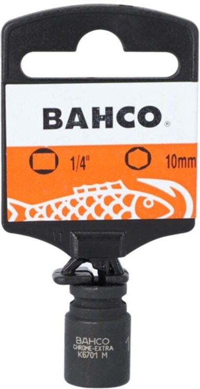 Bahco 1/4-Kraft-Steckschlüssel-Einsatz 6 mm, Vierkantantrieb, Sechskantprofil, metrisch, phosphatiert, Einzelhandelsverp...