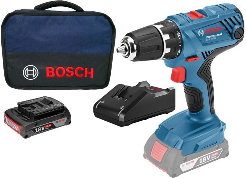 Bosch Akku-Bohrschrauber GSR 18V-21 / 1x 2,0 Ah Akku + Ladegerät im Softbag