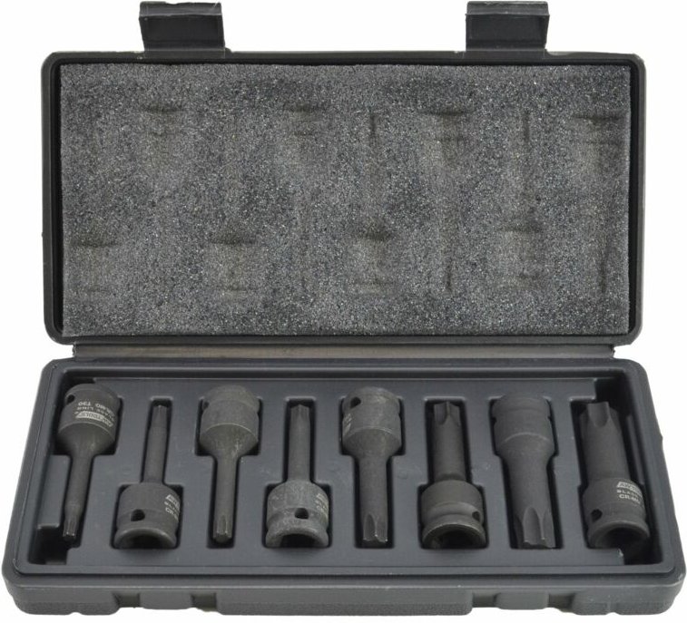 Awtools klucze udarowe trzpieniowe torx 8szt. schwarze Linie