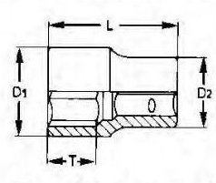 Sechskant-Steckschlüssel, 1, 32mm Tengtools 910532 114900400