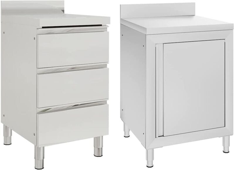 Gastro-Küchenschränke 2 Stk. Edelstahl - Vidaxl