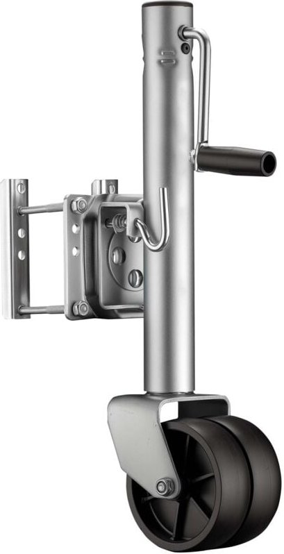 Doppelstützrad bis 680 kg, Anhängerstütze aus Stahl, Stützlast Bugrad mit Schwenkarm, Schwerlast Abstellstütze mit Zwill...