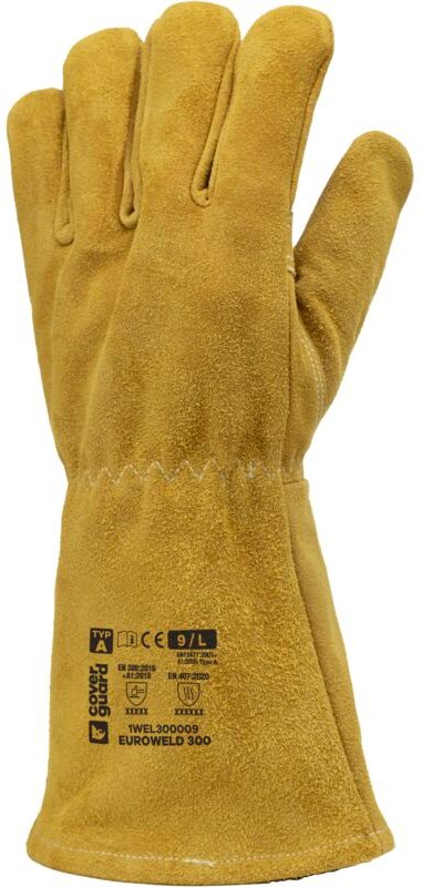 Set aus 6 - Rindslederhandschuhe orange-golden EUROWELD 300 9