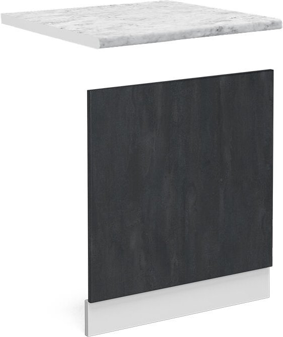 Vicco - Küchenmöbel R-Line, Schwarz Beton, 60 cm ap Marmor