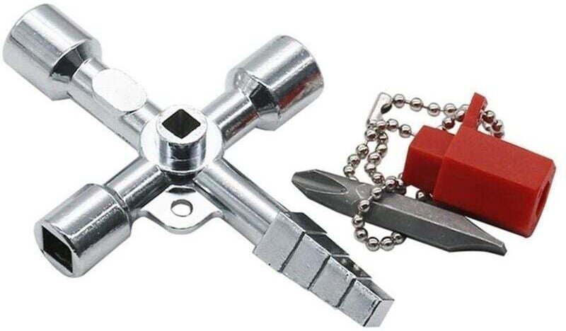 Universal-Schaltschrankschlüssel, Dreieckschlüssel, Vierkantschlüssel für Zug-Schaltschrankaufzüge, multifunktionales Ha...