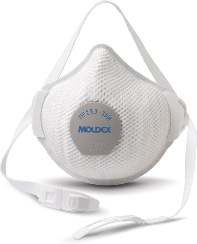 Atemschutzmaske 3308 - FFP2 r d mit Dichtlippe und Klimaventil - Air Plus ProValve 5 Stk - Moldex
