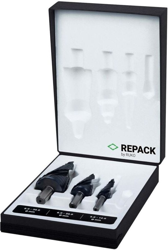 Ruko - ultimatecut Stufenbohrer-Satz hss RUnaTEC mit flowstep® Spitze in repack 3 teilig - 101626PRK