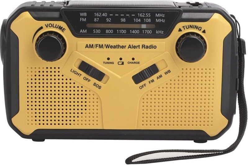 Tragbares FM/AM-Radio für den Außenbereich für SOS, Solar-Notfallradio mit tragbarer Akkukapazität von 2500 mAh, heller ...