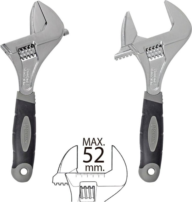 Llave Ajustable Gran Apertura 52 mm. medida 10'
