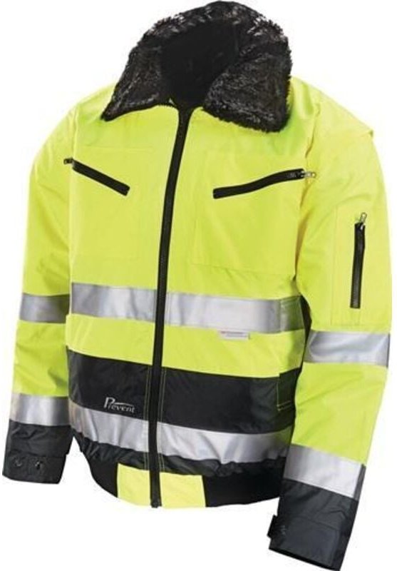 Thumbnail - Prevent - asatex Warnschutz-Pilotenjacke gelb / grau Größe m - 174ZG/M